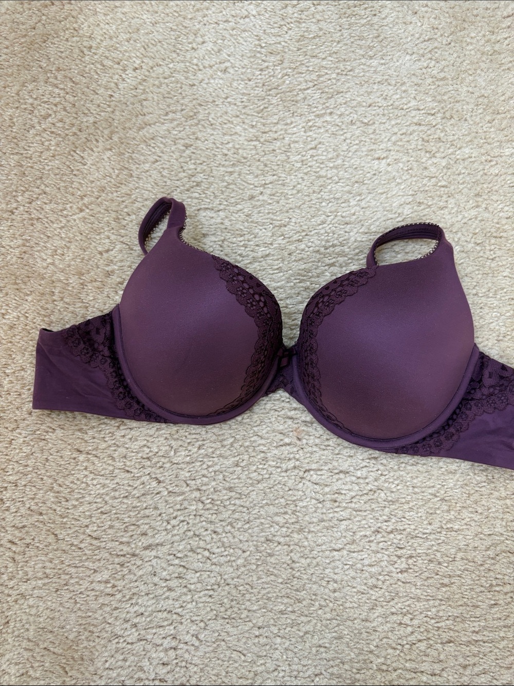 Victoria's Secret Plum Lace-Trim T-Shirt Bra